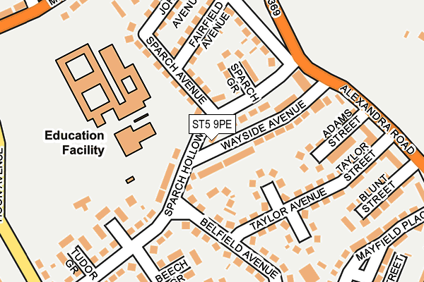 ST5 9PE map - OS OpenMap – Local (Ordnance Survey)