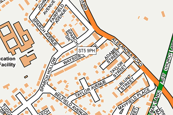 ST5 9PH map - OS OpenMap – Local (Ordnance Survey)