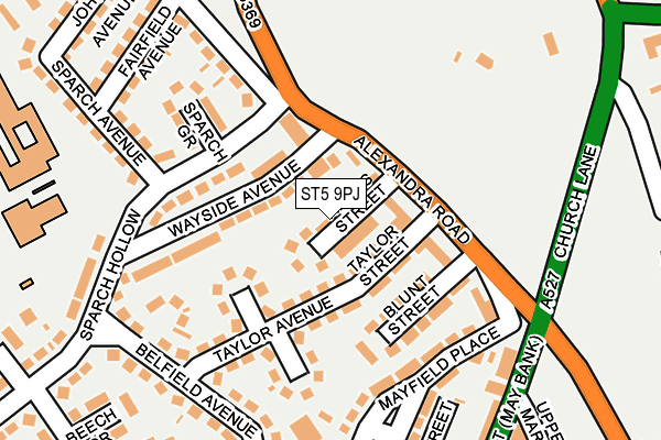 ST5 9PJ map - OS OpenMap – Local (Ordnance Survey)