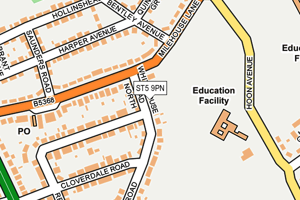 ST5 9PN map - OS OpenMap – Local (Ordnance Survey)