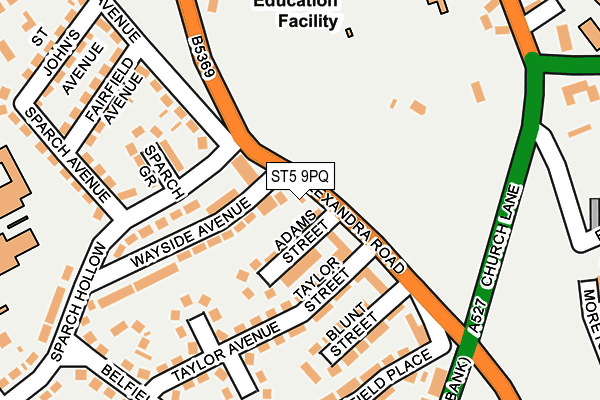 ST5 9PQ map - OS OpenMap – Local (Ordnance Survey)