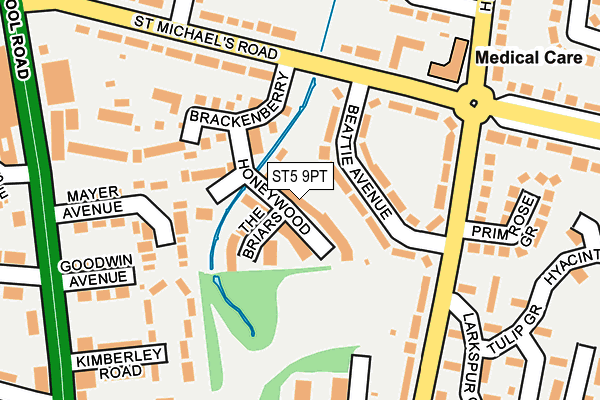 ST5 9PT map - OS OpenMap – Local (Ordnance Survey)