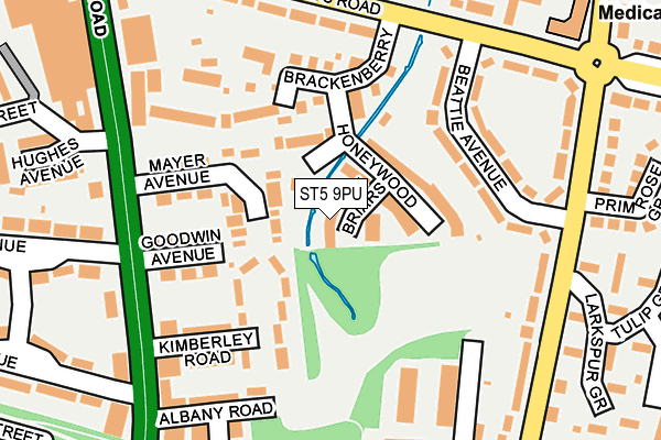 ST5 9PU map - OS OpenMap – Local (Ordnance Survey)