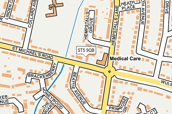 ST5 9QB map - OS OpenMap – Local (Ordnance Survey)