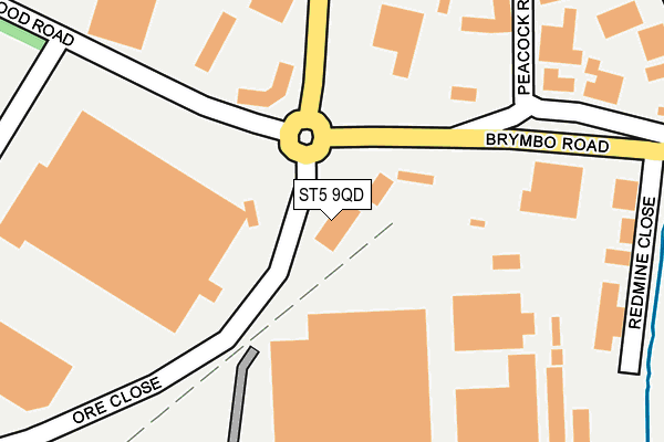 ST5 9QD map - OS OpenMap – Local (Ordnance Survey)