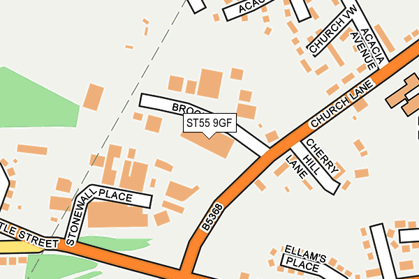 ST55 9GF map - OS OpenMap – Local (Ordnance Survey)