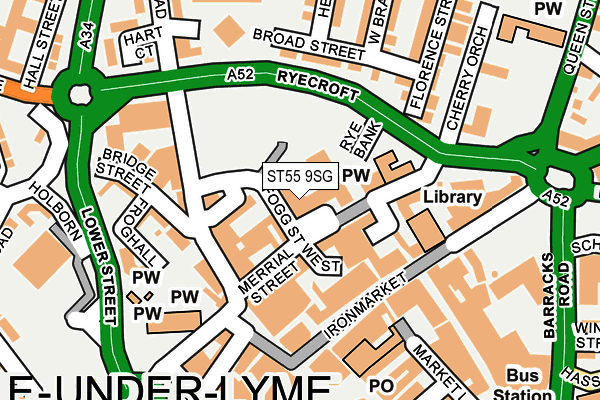 ST55 9SG map - OS OpenMap – Local (Ordnance Survey)