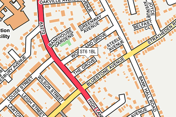 ST6 1BL map - OS OpenMap – Local (Ordnance Survey)