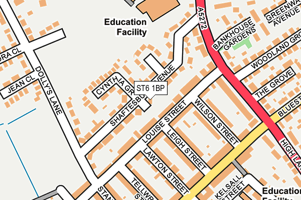 ST6 1BP map - OS OpenMap – Local (Ordnance Survey)