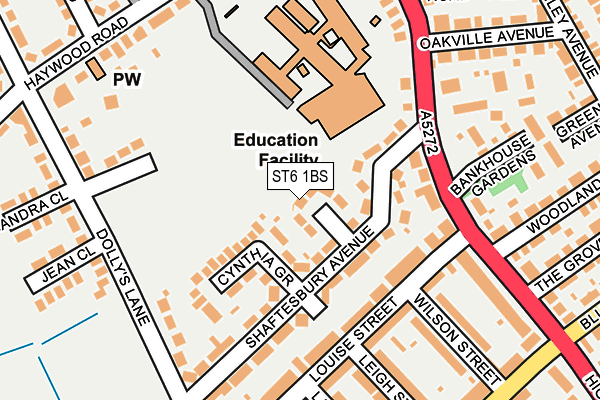 ST6 1BS map - OS OpenMap – Local (Ordnance Survey)