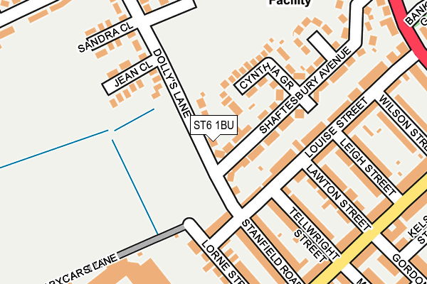 ST6 1BU map - OS OpenMap – Local (Ordnance Survey)