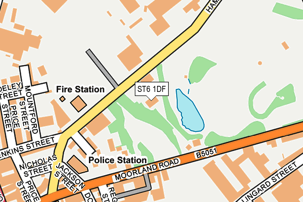 ST6 1DF map - OS OpenMap – Local (Ordnance Survey)