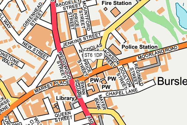 ST6 1DP map - OS OpenMap – Local (Ordnance Survey)