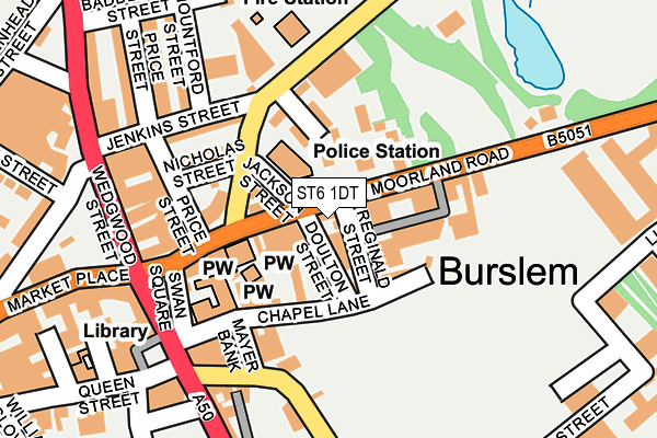 ST6 1DT map - OS OpenMap – Local (Ordnance Survey)