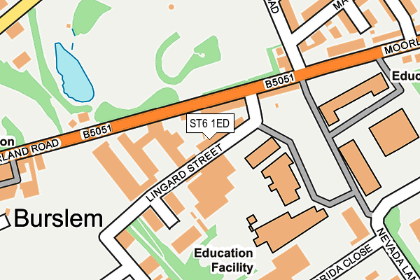 ST6 1ED map - OS OpenMap – Local (Ordnance Survey)