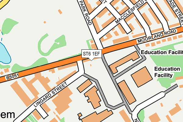 ST6 1EF map - OS OpenMap – Local (Ordnance Survey)