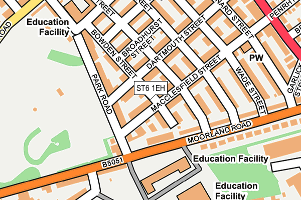 ST6 1EH map - OS OpenMap – Local (Ordnance Survey)