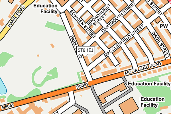 ST6 1EJ map - OS OpenMap – Local (Ordnance Survey)