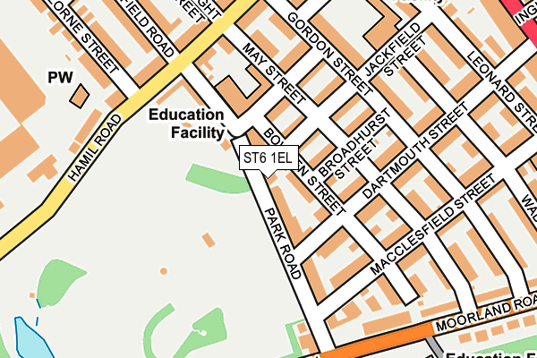 ST6 1EL map - OS OpenMap – Local (Ordnance Survey)