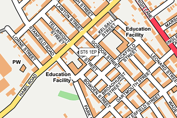 ST6 1EP map - OS OpenMap – Local (Ordnance Survey)