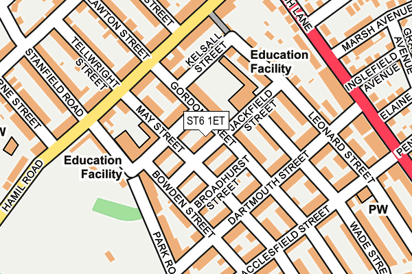 ST6 1ET map - OS OpenMap – Local (Ordnance Survey)