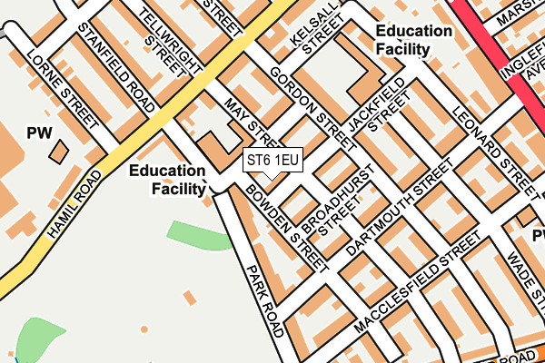 ST6 1EU map - OS OpenMap – Local (Ordnance Survey)