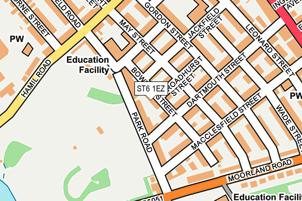 ST6 1EZ map - OS OpenMap – Local (Ordnance Survey)