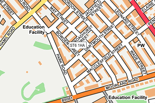 ST6 1HA map - OS OpenMap – Local (Ordnance Survey)