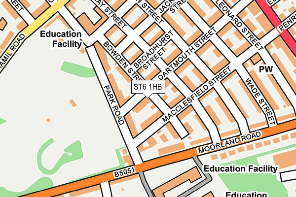 ST6 1HB map - OS OpenMap – Local (Ordnance Survey)