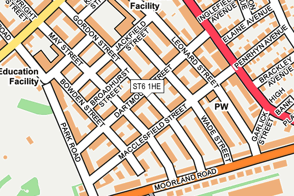 ST6 1HE map - OS OpenMap – Local (Ordnance Survey)