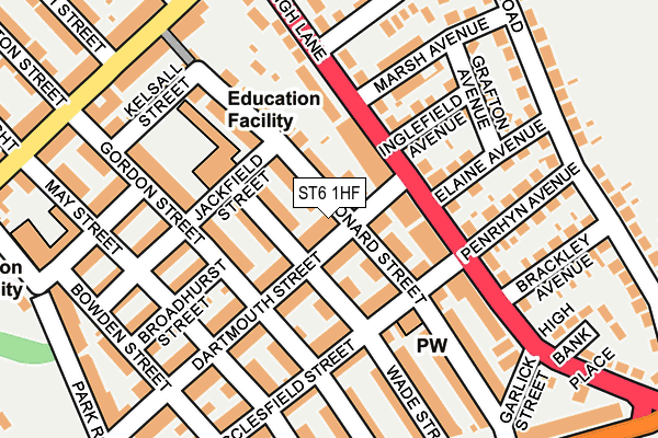 ST6 1HF map - OS OpenMap – Local (Ordnance Survey)