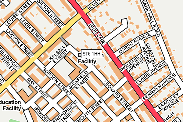 ST6 1HH map - OS OpenMap – Local (Ordnance Survey)