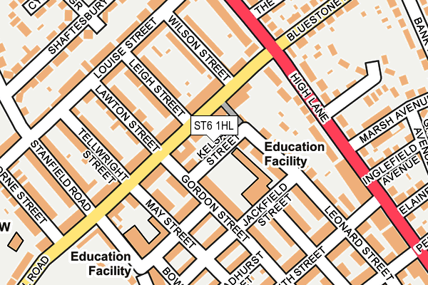 ST6 1HL map - OS OpenMap – Local (Ordnance Survey)