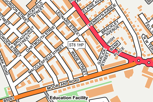 ST6 1HP map - OS OpenMap – Local (Ordnance Survey)