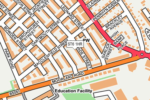 ST6 1HR map - OS OpenMap – Local (Ordnance Survey)