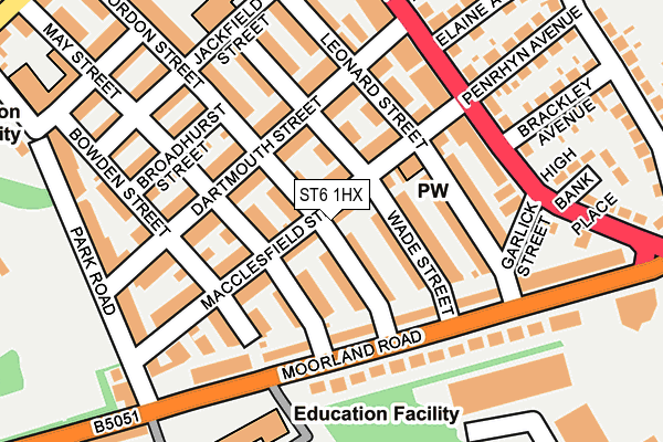 ST6 1HX map - OS OpenMap – Local (Ordnance Survey)