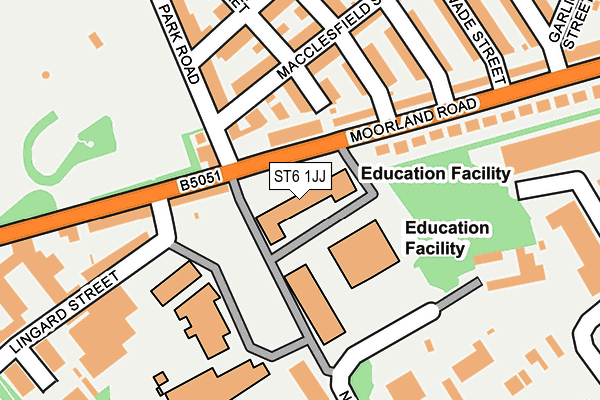 ST6 1JJ map - OS OpenMap – Local (Ordnance Survey)