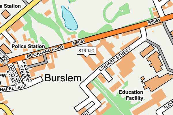 ST6 1JQ map - OS OpenMap – Local (Ordnance Survey)