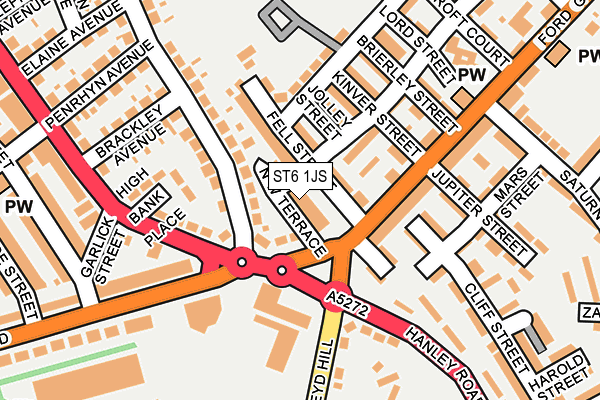 ST6 1JS map - OS OpenMap – Local (Ordnance Survey)