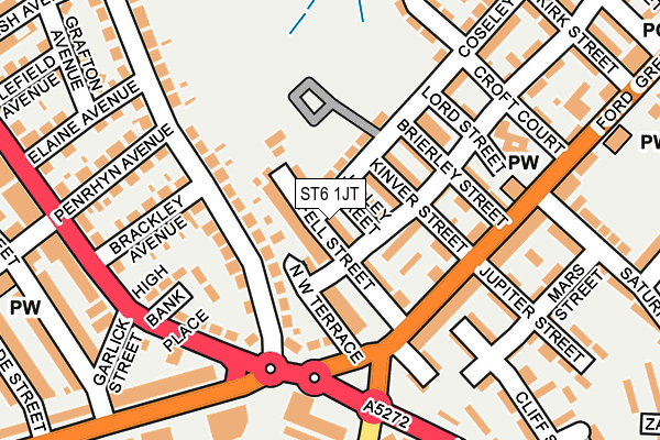 ST6 1JT map - OS OpenMap – Local (Ordnance Survey)