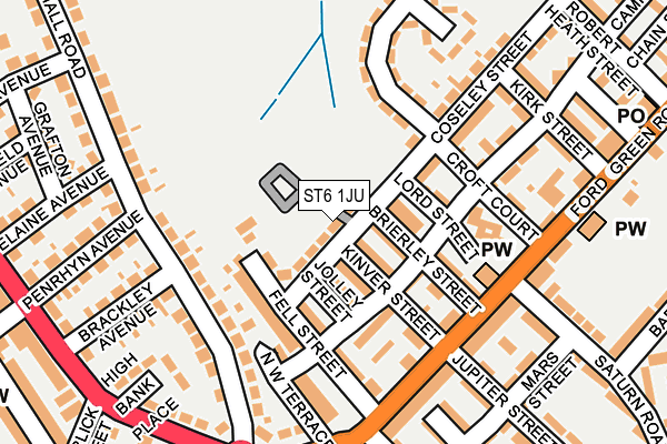 ST6 1JU map - OS OpenMap – Local (Ordnance Survey)