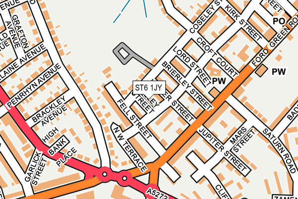 ST6 1JY map - OS OpenMap – Local (Ordnance Survey)