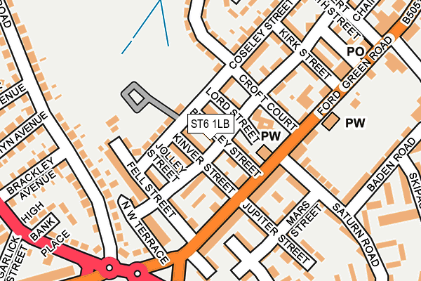 ST6 1LB map - OS OpenMap – Local (Ordnance Survey)