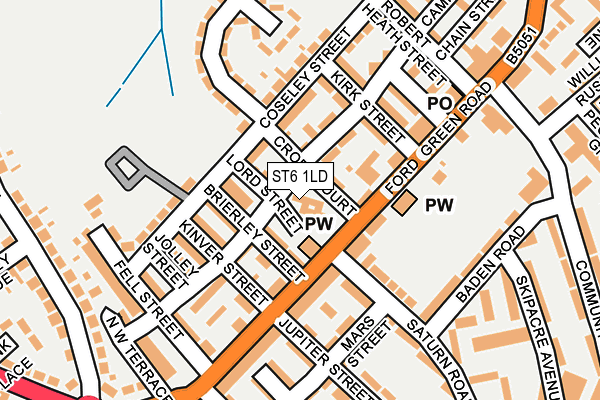 ST6 1LD map - OS OpenMap – Local (Ordnance Survey)