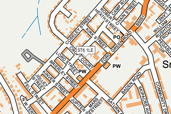 ST6 1LE map - OS OpenMap – Local (Ordnance Survey)