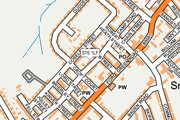 ST6 1LF map - OS OpenMap – Local (Ordnance Survey)