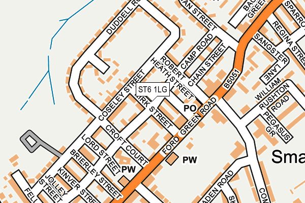 ST6 1LG map - OS OpenMap – Local (Ordnance Survey)