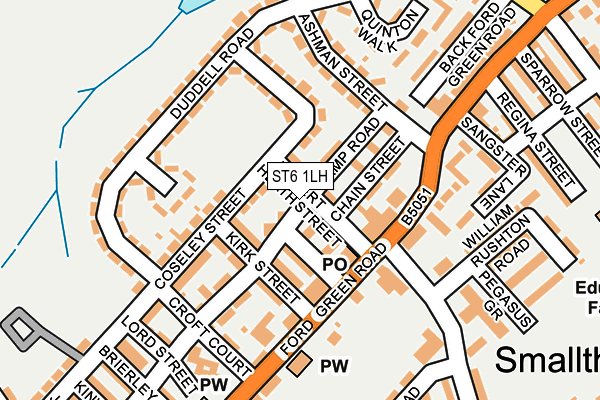 ST6 1LH map - OS OpenMap – Local (Ordnance Survey)