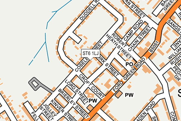 ST6 1LJ map - OS OpenMap – Local (Ordnance Survey)