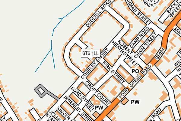 ST6 1LL map - OS OpenMap – Local (Ordnance Survey)